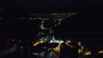 View from the patio of our room at night