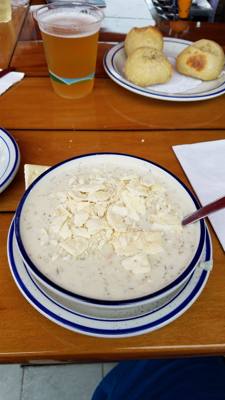 Had the world's best clam chowder.    Seriously...they had to stop competing in Chowder Fest because they always won.   