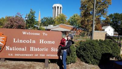 Stopped by Abraham Lincoln's house on the way home from Chicago. Aaron slept in the car.