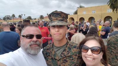 Our Marine is almost done with boot camp!   So proud!