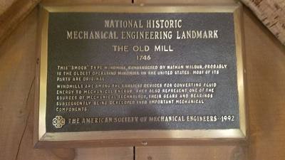 The oldest continuously operating windmill in the United States.   Currently the sheets are down and being maintained.  