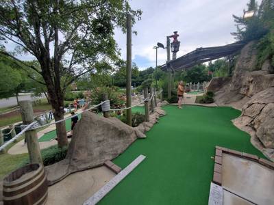 Mini golf at Pirate Cove is always a blast.  Last time we went to Pirates Cove was in West Yarmouth.