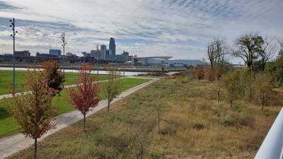 We walked from one end of this foot bridge to the other which crosses the state line between Nebraska and Iowa. Avery h