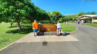 A hike up Diamond Head to get the day started.