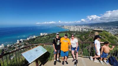 A hike up Diamond Head to get the day started.