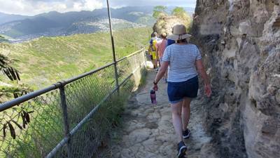 A hike up Diamond Head to get the day started.