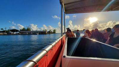 Sunset Cruise before dinner. Great way to end the day. Had some good whale watching and got to see Diamond Head from the