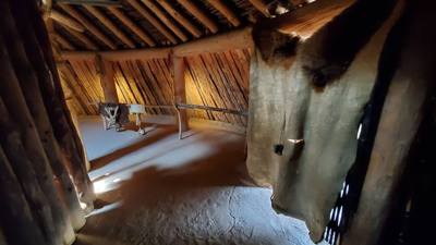 Another Indian village for our fourth stop yesterday. This one has a cellar.  Avery got his second ranger badge and cert