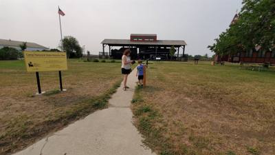 Camp Hancock State Historic Site.  Both buildings we're closed but the train and buildings looked neat.
