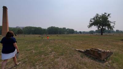 This was the De Mores Packing Plant.  This was central to the beef industry here.