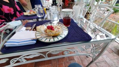 First meal at the bed & breakfast in Odessa, DE.  Super delicious!  Ready to take on the day.  This super sweet couple (