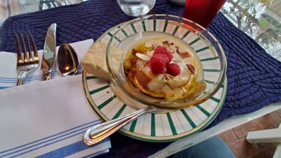 First meal at the bed & breakfast in Odessa, DE.  Super delicious!  Ready to take on the day.  This super sweet couple (