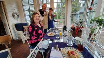 First meal at the bed & breakfast in Odessa, DE.  Super delicious!  Ready to take on the day.  This super sweet couple (