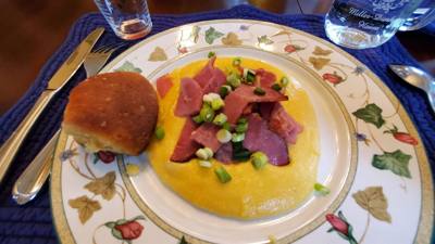 Another outstanding breakfast from Bob and Debbie at Miller-Dunham House Bed and Breakfast. Since I'm not really into t