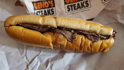 ITS TIME!  Let's do this!  Phily Cheesesteak battle royale...

My opinion:  Between these two I enjoyed the Geno's best.