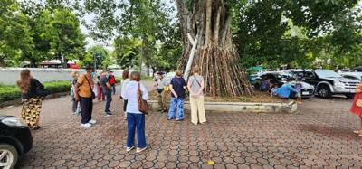 Reliquaries of Northern Thai Royalty. Tour guide Udom explained the sticks against the tree and other things. I sugges