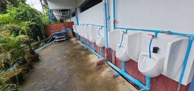 Even rest stops are interesting here.  On our way to Chiang Rai.  First was the restrooms.  They're outside.  Have to pa