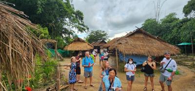 Got to experience the Padong people of Thailand this afternoon.  Also known as the Long Neck Karan people.  Our tour gui