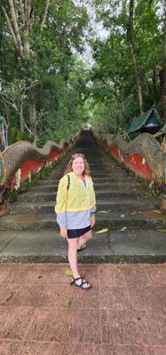 First Temple today.  Lots of steps!  Whew!  This one was an adventure.  We were told we can do the steps or do the path 