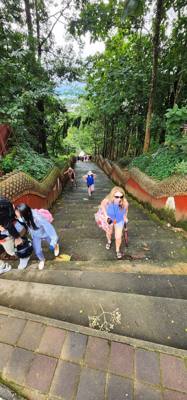 First Temple today. Lots of steps! Whew! This one was an adventure. We were told we can do the steps or do the path