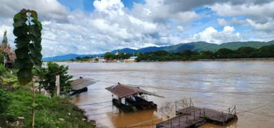 After lunch today was a boat ride down the Mekong River.  Got a picture of Myanmar, Laos and Thailand all in one picture