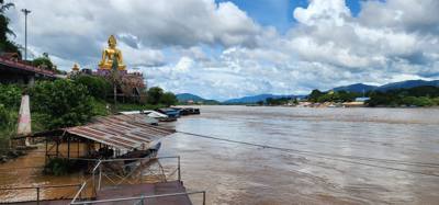 After lunch today was a boat ride down the Mekong River.  Got a picture of Myanmar, Laos and Thailand all in one picture