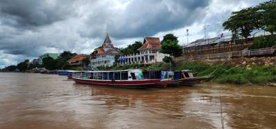 After lunch today was a boat ride down the Mekong River.  Got a picture of Myanmar, Laos and Thailand all in one picture