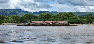 After lunch today was a boat ride down the Mekong River.  Got a picture of Myanmar, Laos and Thailand all in one picture