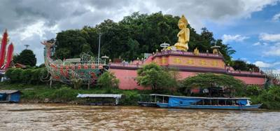 After lunch today was a boat ride down the Mekong River.  Got a picture of Myanmar, Laos and Thailand all in one picture