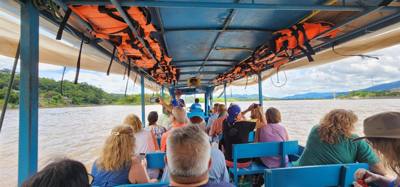 After lunch today was a boat ride down the Mekong River.  Got a picture of Myanmar, Laos and Thailand all in one picture