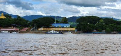 After lunch today was a boat ride down the Mekong River.  Got a picture of Myanmar, Laos and Thailand all in one picture