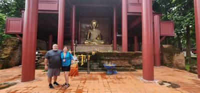 A quick stop on the way back to the resort at another Temple and to see some teak wood.