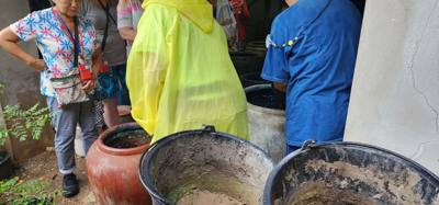 Stopped by a place that makes indigo items.  Kind of fascinating process for how they create the dye with plants and ash
