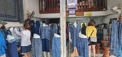 Stopped by a place that makes indigo items. Kind of fascinating process for how they create the dye with plants and ash