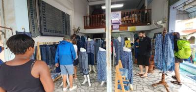 Stopped by a place that makes indigo items. Kind of fascinating process for how they create the dye with plants and ash
