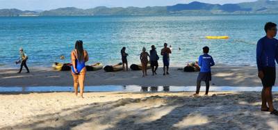 Our last stop was on an island.  I think it was Na Ka Island.  I'll confirm tomorrow.  This was an opportunity to canoe 