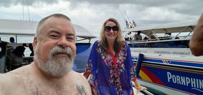 First, second and third stops today were on Phi Phi Lay Island. Swimming, monkeys and snorkeling. The swim cove was be