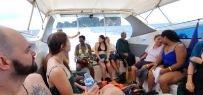 First, second and third stops today were on Phi Phi Lay Island. Swimming, monkeys and snorkeling. The swim cove was be