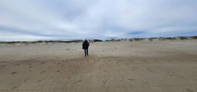 Julie says "It's not beach weather but it's not -3 degrees so...". Had to get up close and friendly with the Atlantic wh