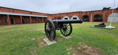 Ft Pulaski is definitely a two parter.  Pretty big.  Way larger than old Ft Jackson down the road and more modern. Lots 