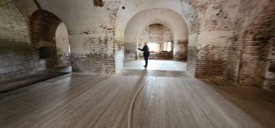 Ft Pulaski is definitely a two parter.  Pretty big.  Way larger than old Ft Jackson down the road and more modern. Lots 
