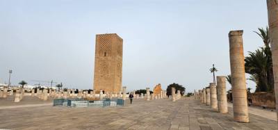Got to see some ruins of the Hassan mosque.  Lots of mosaics in the fountains.  The opera house across the street is pur