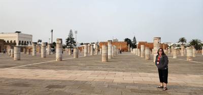 Got to see some ruins of the Hassan mosque. Lots of mosaics in the fountains. The opera house across the street is pur