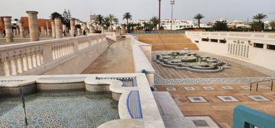 Got to see some ruins of the Hassan mosque. Lots of mosaics in the fountains. The opera house across the street is pur