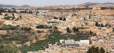 Views from the South Tower in Fes.  You can see all three parts off the city from here.