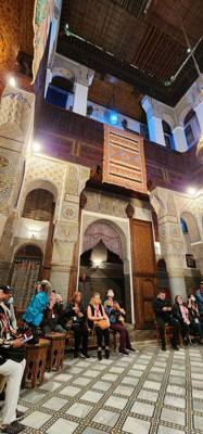 Shopping and lunch in the Fes Medina market. Super crowded. A few high pressure sales folks. Lots to look at. Julie a