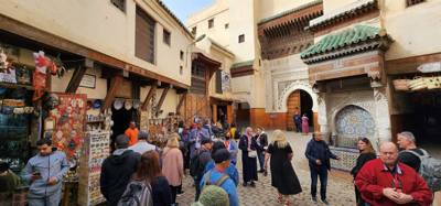 Shopping and lunch in the Fes Medina market. Super crowded. A few high pressure sales folks. Lots to look at. Julie a