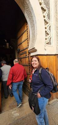 Shopping and lunch in the Fes Medina market. Super crowded. A few high pressure sales folks. Lots to look at. Julie a