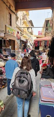 Shopping and lunch in the Fes Medina market. Super crowded. A few high pressure sales folks. Lots to look at. Julie a
