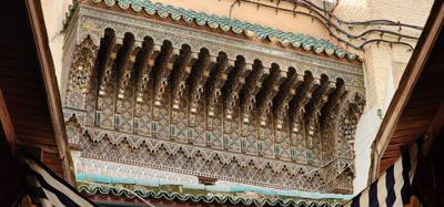 Architecture, paintings, woodwork and other interesting and beautiful things in the Fes Medina market.